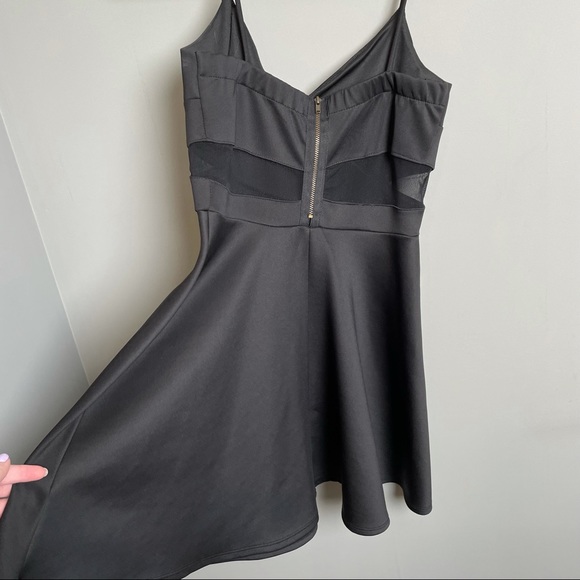 Black Stretchy Dress w/ mesh detailing - Picture 4 of 5